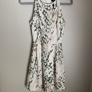 Green and pink halter dress